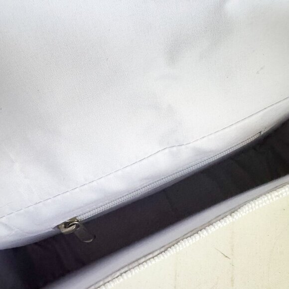 Beaded Lady Bug Lucky White Red Large Baguette Bag - Picture 14 of 14